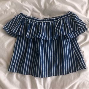 Sleeveless Lulu's Blue and White Striped Top